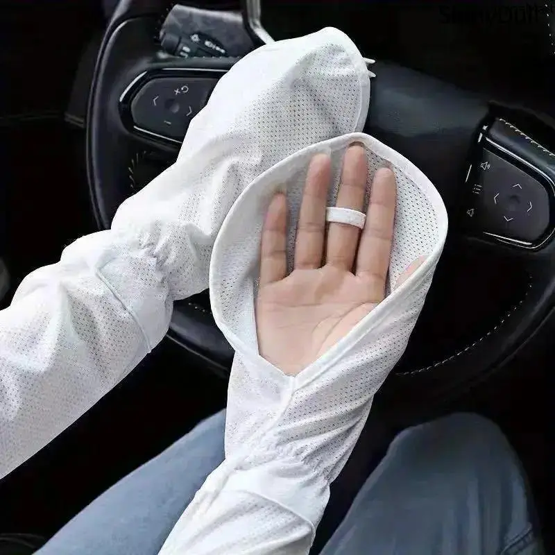 Women's Elegant PVC Arm Sleeves - Breathable, Quick-Dry, UV-Protective Fashion Accessory with Safe Materials for Daily Commute, Casual Driving