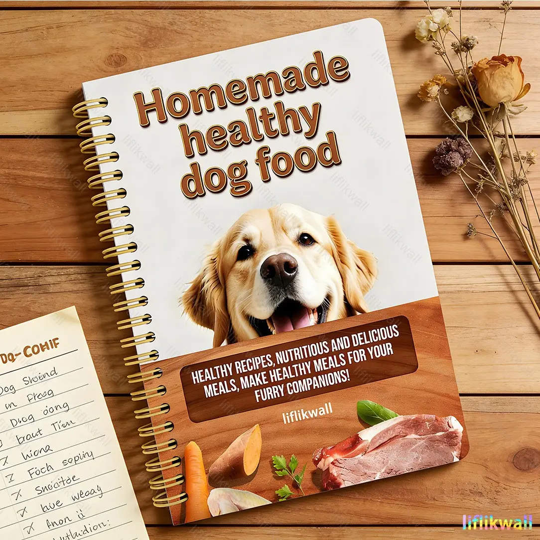 Homemade Healthy Dog Food Recipe Book, Easy-To-Follow Recipes, Nutritious Meals for Dogs, Perfect for Pet Owners, DIY Dog Cuisine Guide