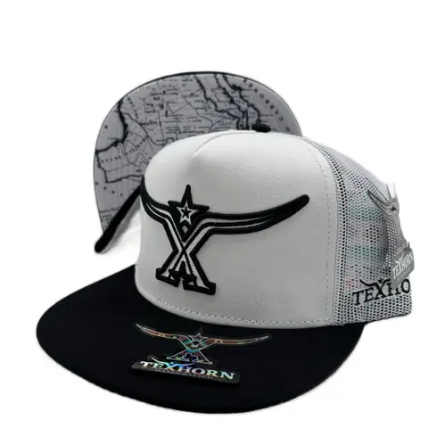 SAN PEDRO STYLE TEXHORN CAP WITH MEXICO MAP IN UNDER BRIM