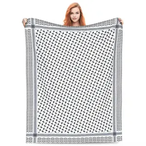 Palestine Keffiyeh Blanket Flannel Spring Autumn Multi-function Ultra-Soft Throw Blankets for Bed Bedroom Bedspreads Father's Day Children's Day Thanksgiving holiday gifts for family and children