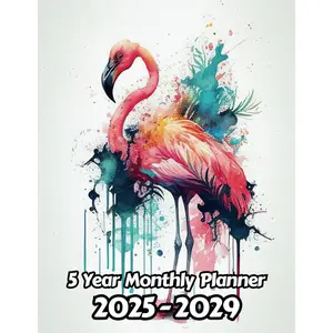 Watercolor Flamingo 5 Year Monthly Planner 2024-2028: Large 60 Month Calendar | Gift For People Who Love Birds, Birds of Pray Lovers | For Back To School, Office, Work | 8.5 x 11 Inches | 121 Pages Paperback – July 28, 2023