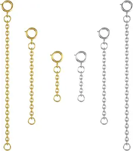 Necklace Extender  - 18k  Plated Chain Extenders for Necklaces,  Necklaces Bracelet Anklet Extenders for Women  Making (6 pcs + (1 2 3 Inch))