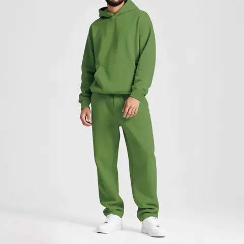 GINGTTO Matching Hoodie Set for Men Winter, 2 Piece Tracksuit, Oversized Hoodie & Sweatpants, Unisex Casual Outfits, Solid Streetwear, Warm Sweatsuit Casual Tracksuits Plain Tracksuit Set