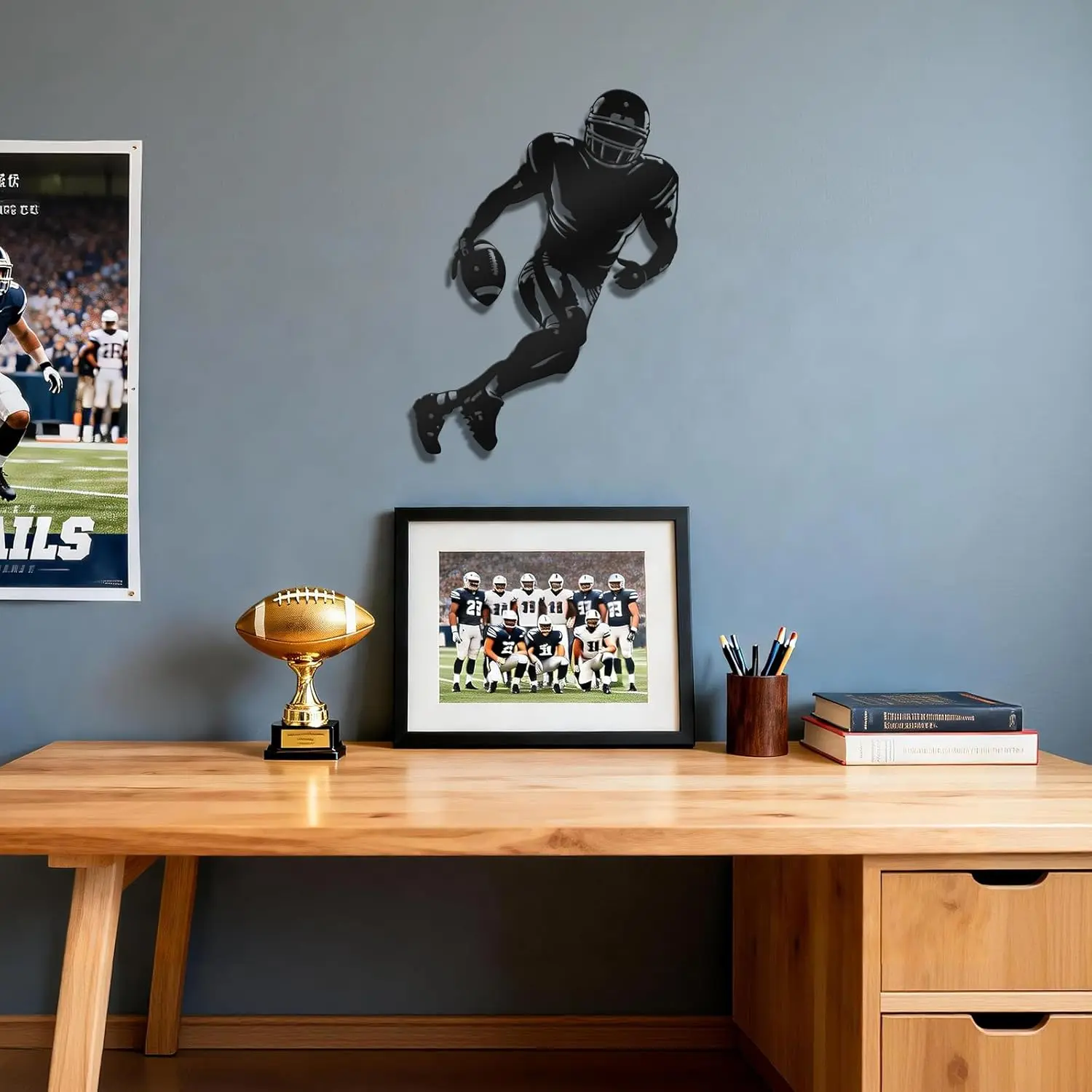Football Wall Decor, Metal Football Sign for Boys Room, Football Decorations for Locker Football Wall Art Football Wall Decor, Metal Football Sign for Boys Room, Football Decorations for Locker Football Wall Art