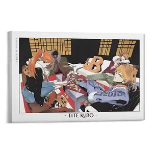 Bleach Character Poster, Modern Outfit Anime Art Print, Ichigo and Friends Wall Decor, Gift For Fans