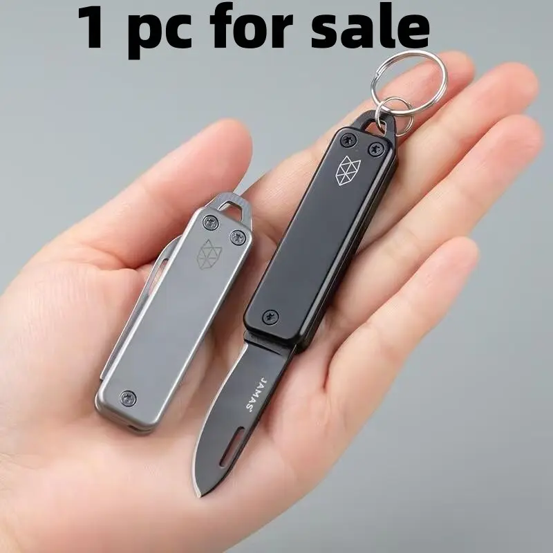Mini Folding Knife, Stainless Steel Keychain Edc Pocket Knife, Portable Camping Tool, Sharp Outdoor Blade, Lightweight Tools, Gift for Men and Women, Precision Camping Tool, Edc Survival Equipment, Outdoor Camping Knives