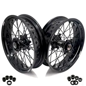 KKE 3.5*17'' & 4.25*17'' Supermoto Wheels Rims Fit STARK VARG MX EX Electric Dirt Bike All Black