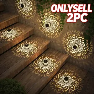 2pcs Solar Lantern, Solar Metal Lanterns, Outdoor Fence Wall Lights IP65 Metal Porch Lights for House Exterior, Porch Wall Lantern Lights, Farmhouse Exterior Lighting with Auto Dusk to Dawn - Lights for Front Door, Garden Pathway