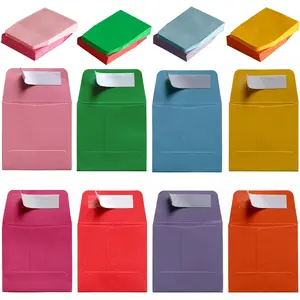 2 x 2Inches Tiny Coin Envelopes - Self Seal 128-Count Mini Envelopes Bulk Small Envelope Pockets for Seeds colorful