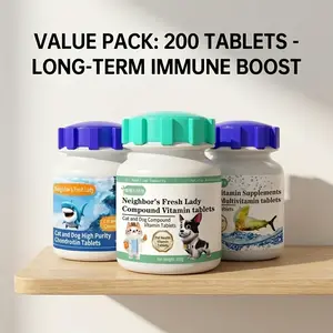 Pet Nutritional Supplements for Cats & Dogs, Fish Oil Tablets + Multivitamin Tablets Cat & Dog Supplement Combo, Deep Sea Fish Oil Tablets and Multivitamin Tablets Pet Fish Oil & Multivitamin Supplement for Cats and Dogs, Daily Nutrition Support