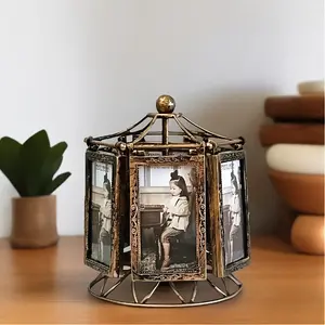Music Rotating Horse Photo Frame, Light Music, Home Decor, Suitable for Family and Office, Birthday, Christmas, Valentine's Day Gift