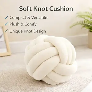 2026 New Cream Rope Knot Plush Pillow, Soft Skin-Friendly Material, Creative Design for Sofa Bedroom Decor, Comfortable Cushion, Soft Padded Cushion