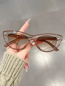 Fashionable Cat Eye Frame Sunglasses, Trendy Casual Tinted Lens Sunglasses for Women, Fashion Accessories for Outdoor Activities, Modern Trendy Sunglasses