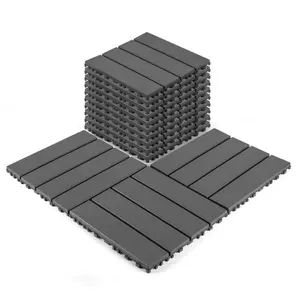 Waterproof Interlocking Deck Tiles 44 Pack – 12"x12" All-Weather Patio Flooring, Heavy-Duty PP Material with Strong Load Capacity, Snap-Lock DIY System for Backyard Balcony Poolside Indoor Outdoor