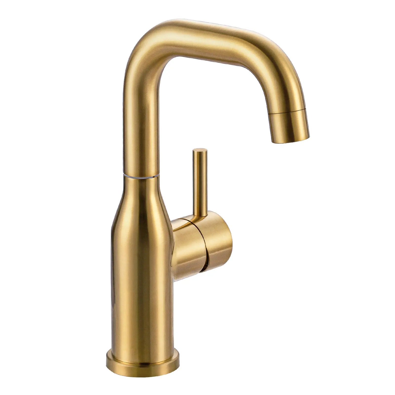 WOWOW Bar Sink Faucet Single Hole: Brushed Gold Wet Bar Faucets - Prep Sink Faucet 360 Swivel - Small Kitchen Bathroom Faucet with cUPC Supply Lines