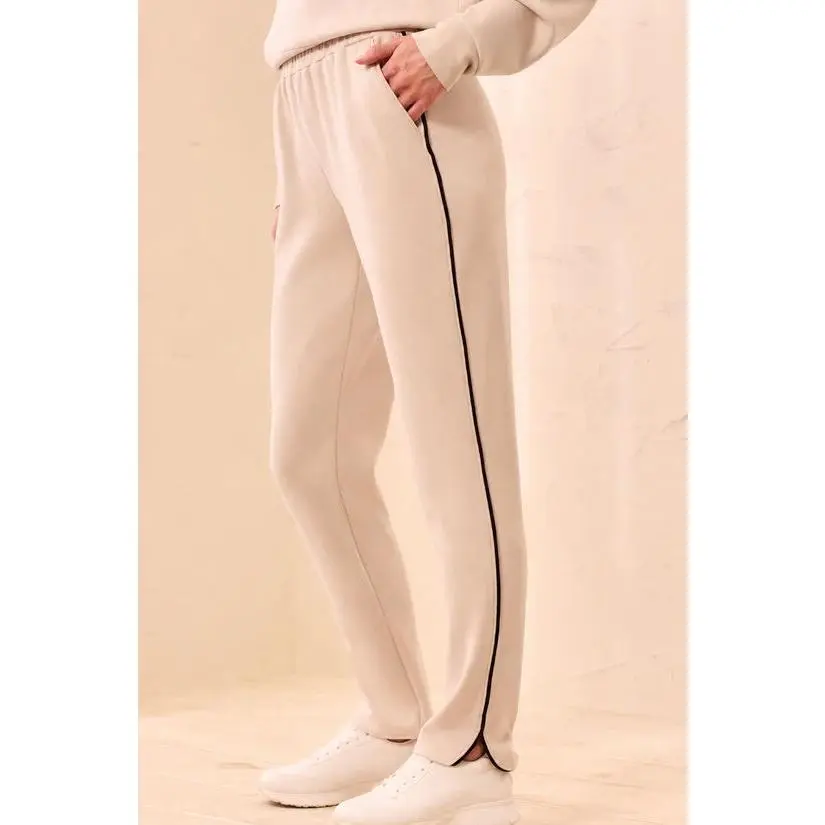 TECHNO LUX Jogger Pants With Contrast Piping And U-Hem