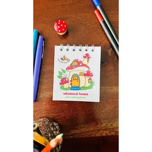 Whimsical Homes Tiny Coloring Book, Mini coloring book for Adults, Coloring Book for kids, Small Coloring Book, Tiny Coloring Book, Coloring