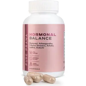 Pure Prana Ayurvedic Supplement Hormone Balance for Women Shatavari Ashwagandha Goli PMS Menstrual Support Pressure Resilience Cortisol Manager 60 Capsules