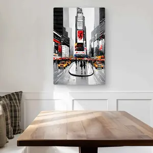 212 MAIN Artistic City Life Large Metal Print - Gray Lightweight Aluminium Wall Art, 20x30 in York City Busy Street Decor, Home Room Decoration Gift for Home Supplies, Large Metal Prints