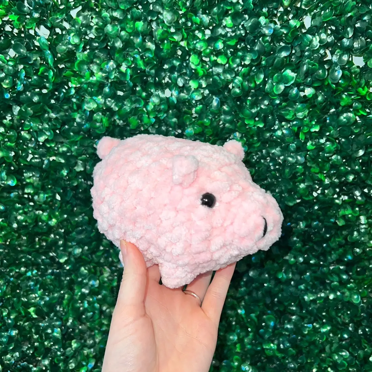 Handmade Crochet Pig Toy, Soft & Cuddly for Snuggling and Playtime