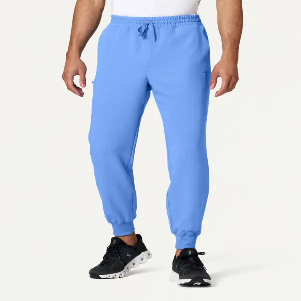 JAANUU Osmo Men’s Scrub Jogger Pants – UltraLAST 4-Way Stretch, 8 Pockets, Classic Fit, Mid-Rise Medical Uniform Joggers  Men's Scrub Jogger Pants - Caribbean Blue & Ceil Blue