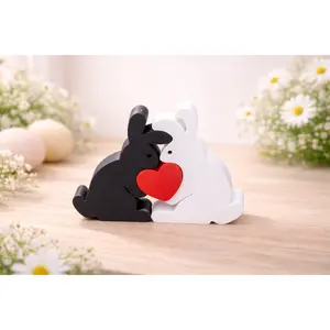 Interlocking Bunny Couple – 3D Printed Puzzle Decor – Romantic Easter or Anniversary Gift