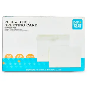 Pen+Gear A9 Greeting Peel and Stick Envelopes, White, 5.75 in x 8.75 in, 50 Count