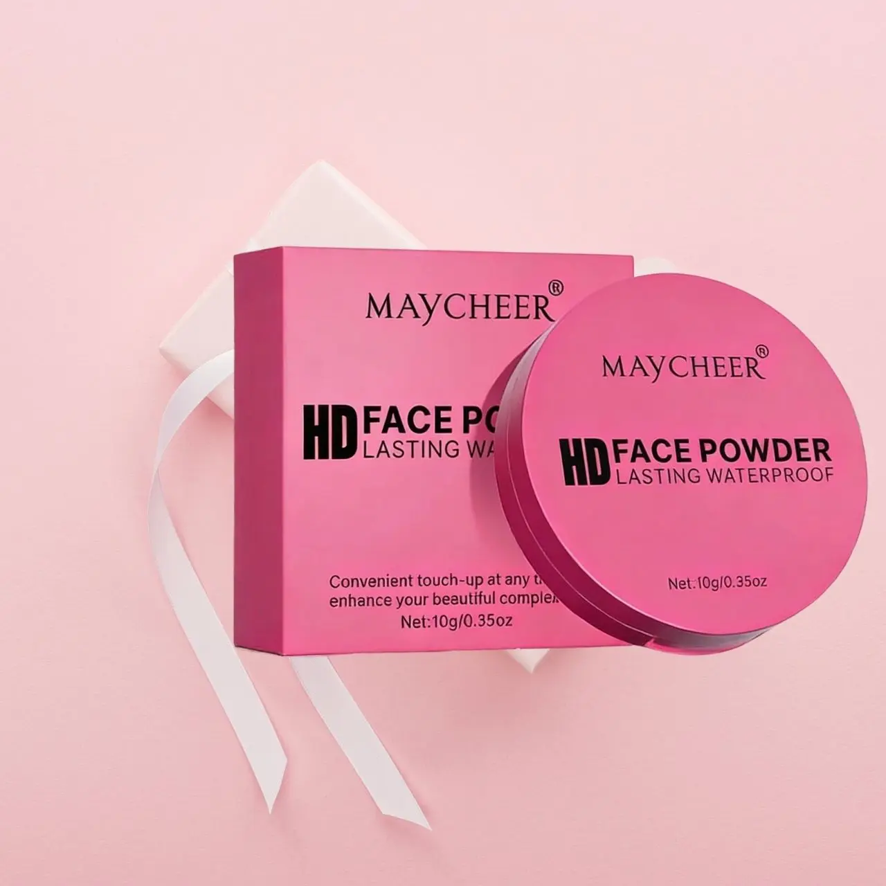 MAYCHEER Compact Powder Foundation (Beauty Powder Cake) - Soft Matte, Long-Lasting, Waterproof, Oil-Control for Oily & All Skin Types, Flawless Natural Nude Finish, Daily Use, Includes Concealer & Puff