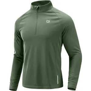 Men's Running Shirts Long Sleeve Athletic Shirt Lightweight Quick Dry Quarter Zip Pullover for Men Workout Gym GolfGift