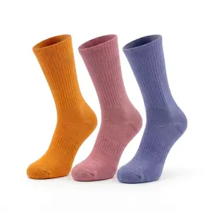 WoveeEss 3-Pair Colorful Cotton Crew Socks in Gift Box | Arch Support & LYCRA Fit | Activewear