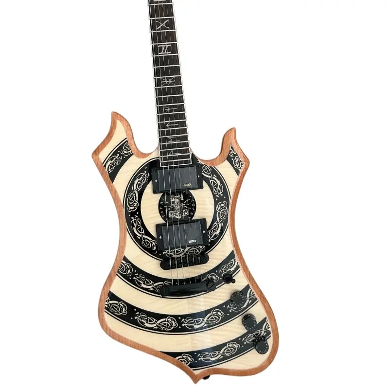 Special Shape Zakk Wylde Electric Guitar Mahogany Body Black Hardware Yellow