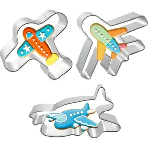 Airplane Cookie  Set Airplane shapes Stainless Steel Metal Cookie Molds,3Pcs