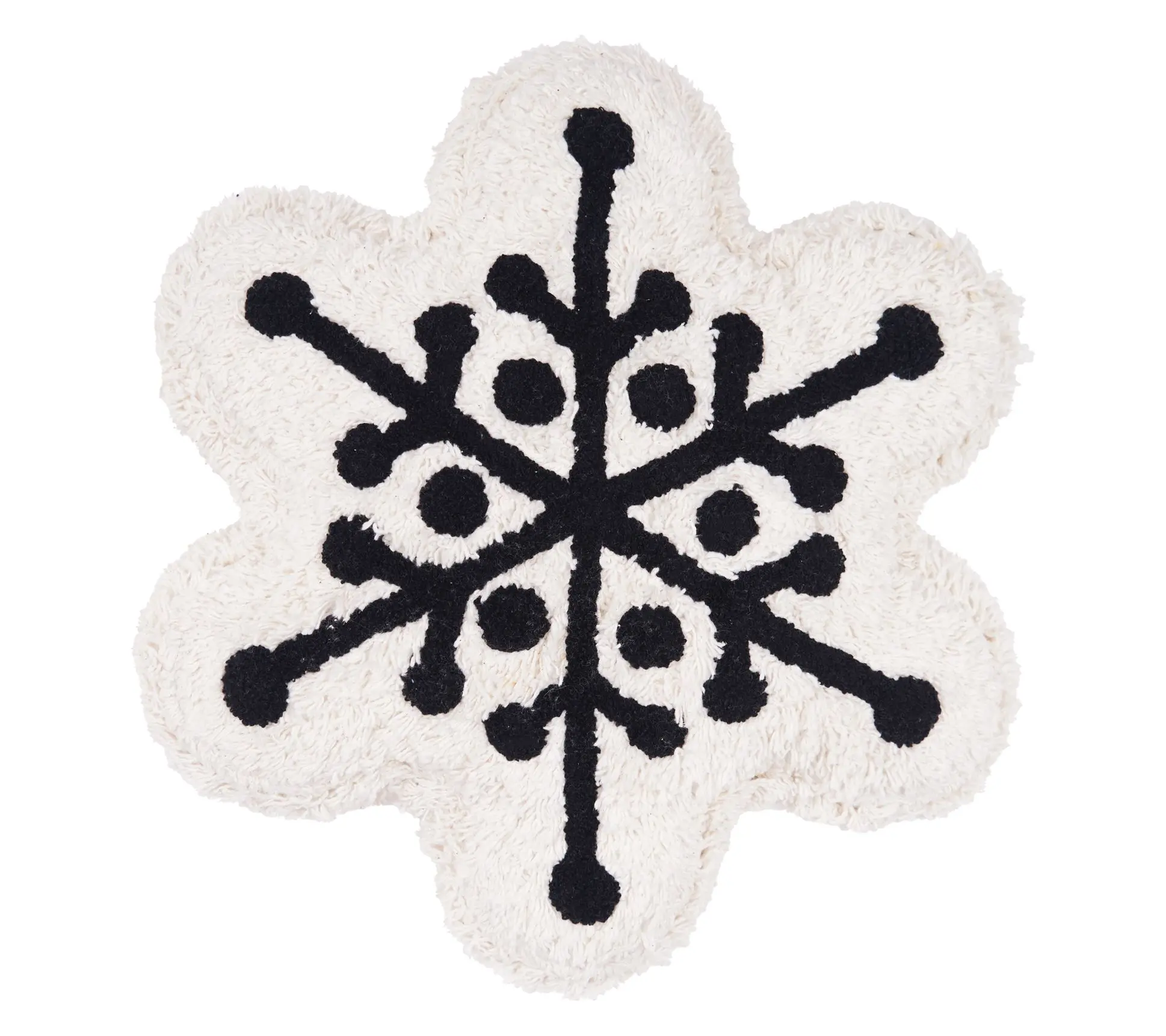 18" x 17" Onyx Snowflake Shaped Throw Pillow byValerie