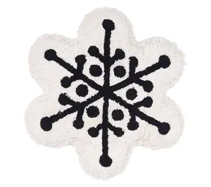 18" x 17" Onyx Snowflake Shaped Throw Pillow byValerie