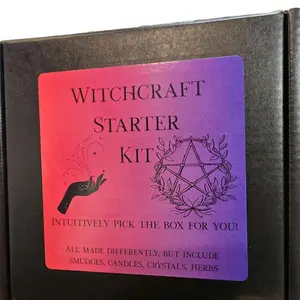 Witchcraft Starter Kit Intuitively Picked Box for Collectors and Practitioners Includes Magickal Goods Crystals Candles and Herbs
