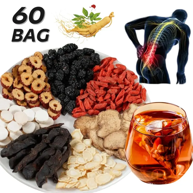 Kidney Tea Formula Ginseng Five Treasure Tea, Ginseng Red Date Mulberry Chinese Herbal Formula, Organic Kidney Cleanse Detox Tea Health Tea for Men and Women, Value Pack Filled with Tea Healthy