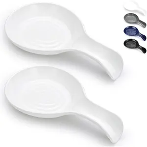 Spoon Rest 2 Pack, Plastic Spoon Holder For Kitchen Counter, Kitchen Utensil Rack For Spoons, Tongs, Spatulas, Spoon Rack For Hob, Dishwasher Safe