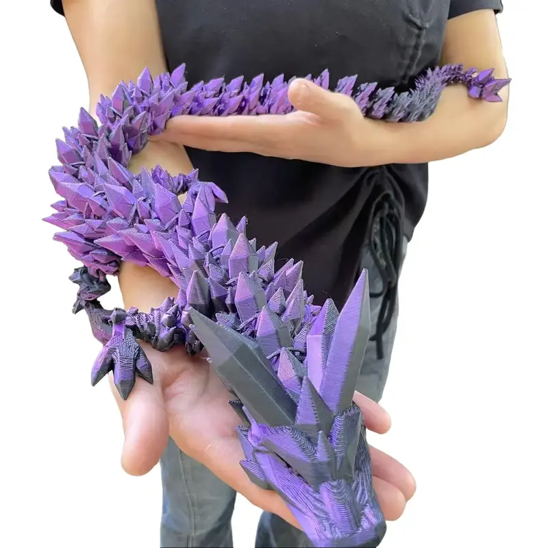 3D-Printed Crystal Dragon Animal Statue - 3D-Print Detail, 150cm/84cm/60cm Ultra-Long Sizes, Flexible Joints, Vibrant Colors, Exquisite Craftsmanship, Home Decor, Gift-Ready Wow, Box-Included Collectible Holiday Gift