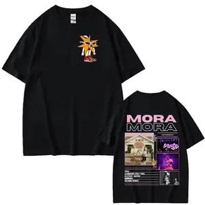 MORA "Microdosis" Tour Graphic T-Shirt - 100% Soft Cotton Oversized Short Sleeve Menswear Top, Aesthetic Classic Cargo Pop Music Streetwear Sports Top