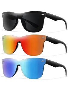 Unisex Simple Style Tinted Lens Sunglasses, Trendy Casual Rimless Sunglasses for Everyday Use, Fashion Accessories for Outdoor Activities