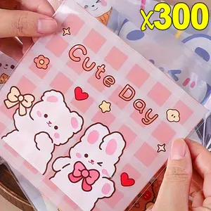 100-300Pcs Opp Candy Cookie Pouches Festive Cartoon Designs Bags for Small Snacks Candies Gifts Christmas Party Favor Pouches