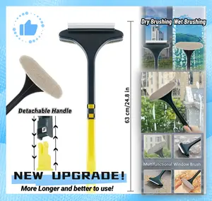 Cleaning Brush for Window Screen, 2026 New Multifunctional Window Screen Cleaning Brush Kit, 4 in 1  Window Screen Net Mesh Cleaner, 4 in 1 Window Washer Squeegee Kit, Window Nets Cleaning Pet Hair Brush, Door Window Gap Broove Home Clean Tool