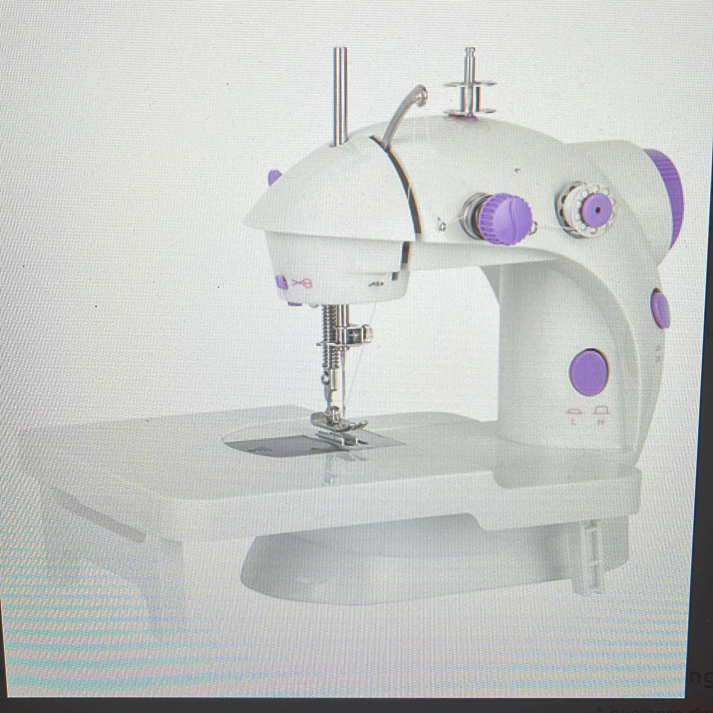 Portable desktop sewing machine with extension table