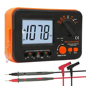 1000V Insulation Resistance Tester, Electrical Megaohm Meter 200MΩ~2K Megohm Megger with 250V/500V/1000V Testing Voltage, Digital Multimeter for Measuring AC DC Voltage