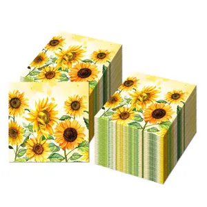 20pcs Sunflowers Disposable Napkins 12.99x12.99" - Perfect for Springtime Celebrations, Perfect for Weddings, Tea Parties & Kitchen Decor