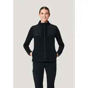 Women's Fleece Scrub Jacket Black