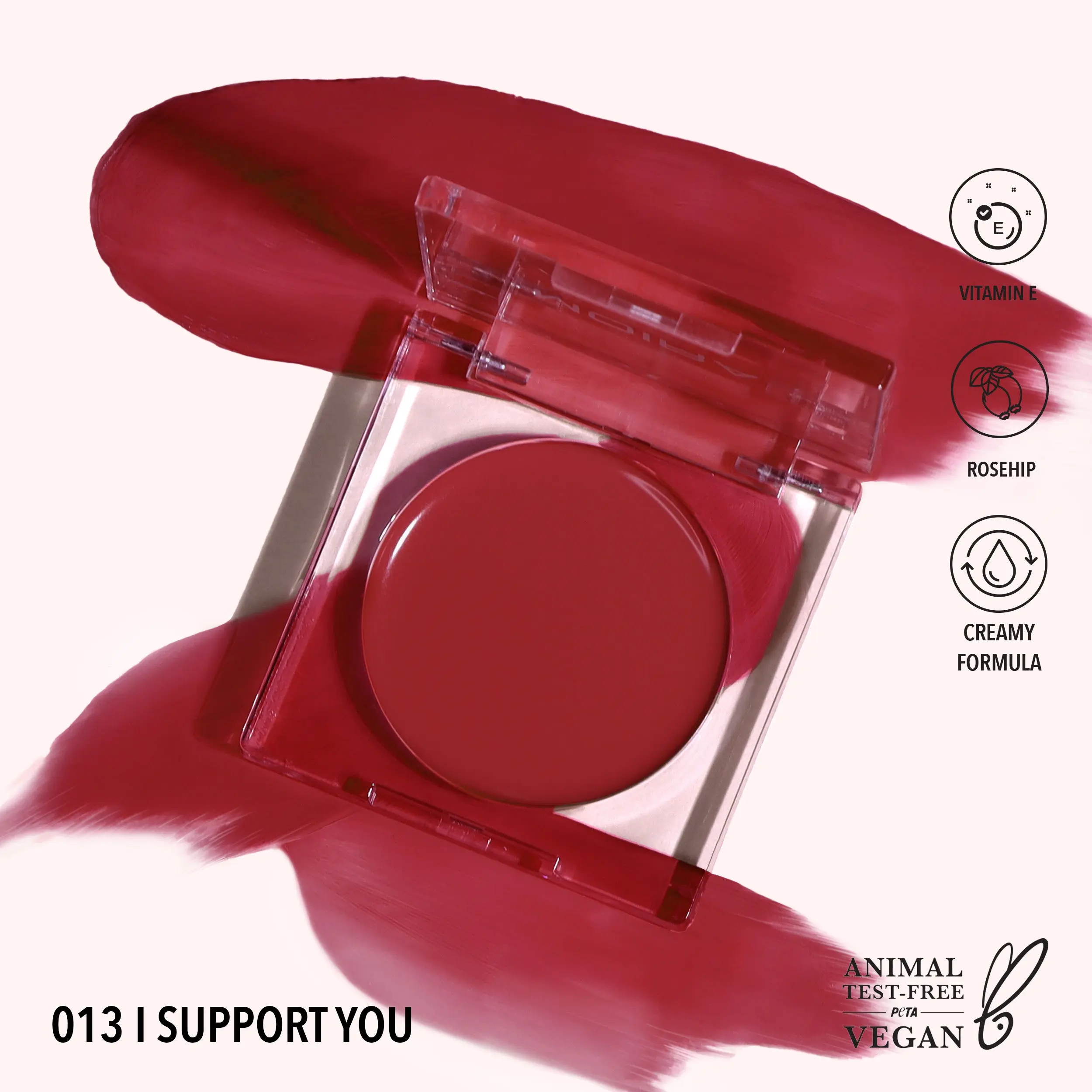 MOIRA | Loveheat Cream Blush (013, I Support You) | Dewy Cream Blush with Lightweight, Blendable Color