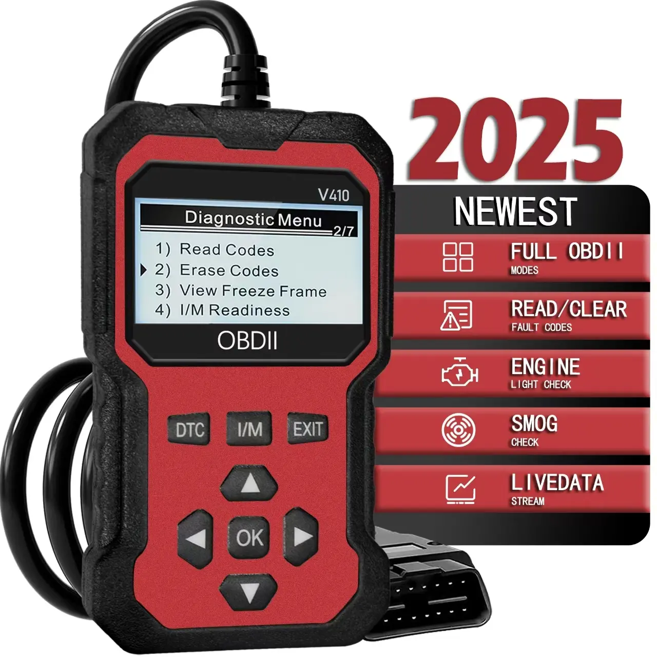 OBD2 Code Reader & Scanner, CAN Bus Engine Fault Diagnostic Tool for All OBD II Protocol Cars (Since 1996)