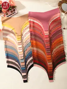 12 Pack Seamless Thongs for Women, No Show Invisible Underwear, Ultra Soft Breathable Daily Panties, No Panty Line, Womenswear