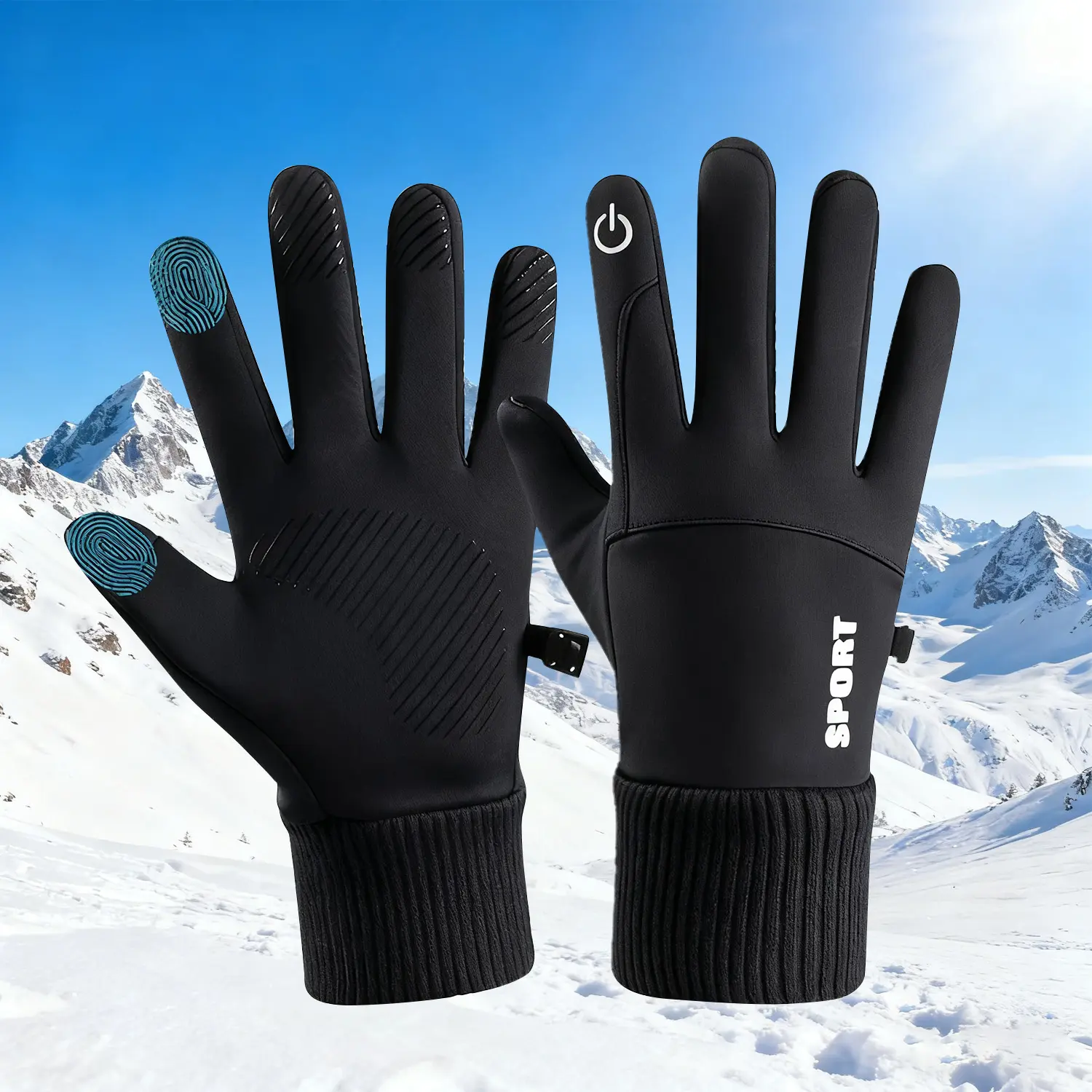 Men's & Women's 1/2 Pairs Waterproof, Windproof, Touchscreen Gloves for Winter - Anti-slip, Thermal Fleece-Lined Outdoor Sports Gloves for Cycling, Skiing